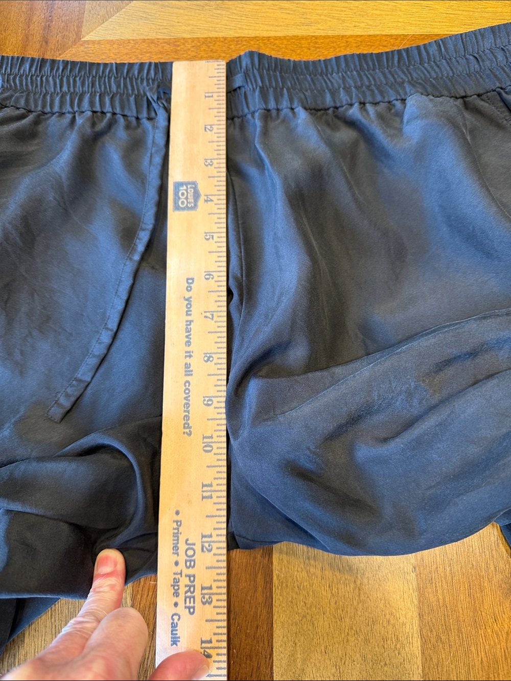 Eileen Fisher Black Wide-Leg Cargo Drawstring Pants Petite Large 100% Silk - Picture 9 of 11